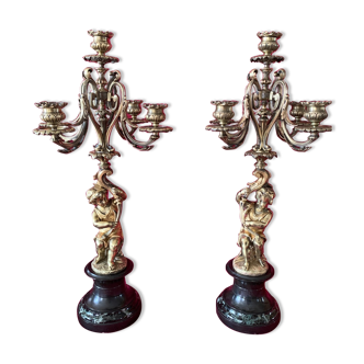 Old rococo-style candlesticks
