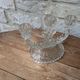 Antique molded glass candle holder for 3 taper candles