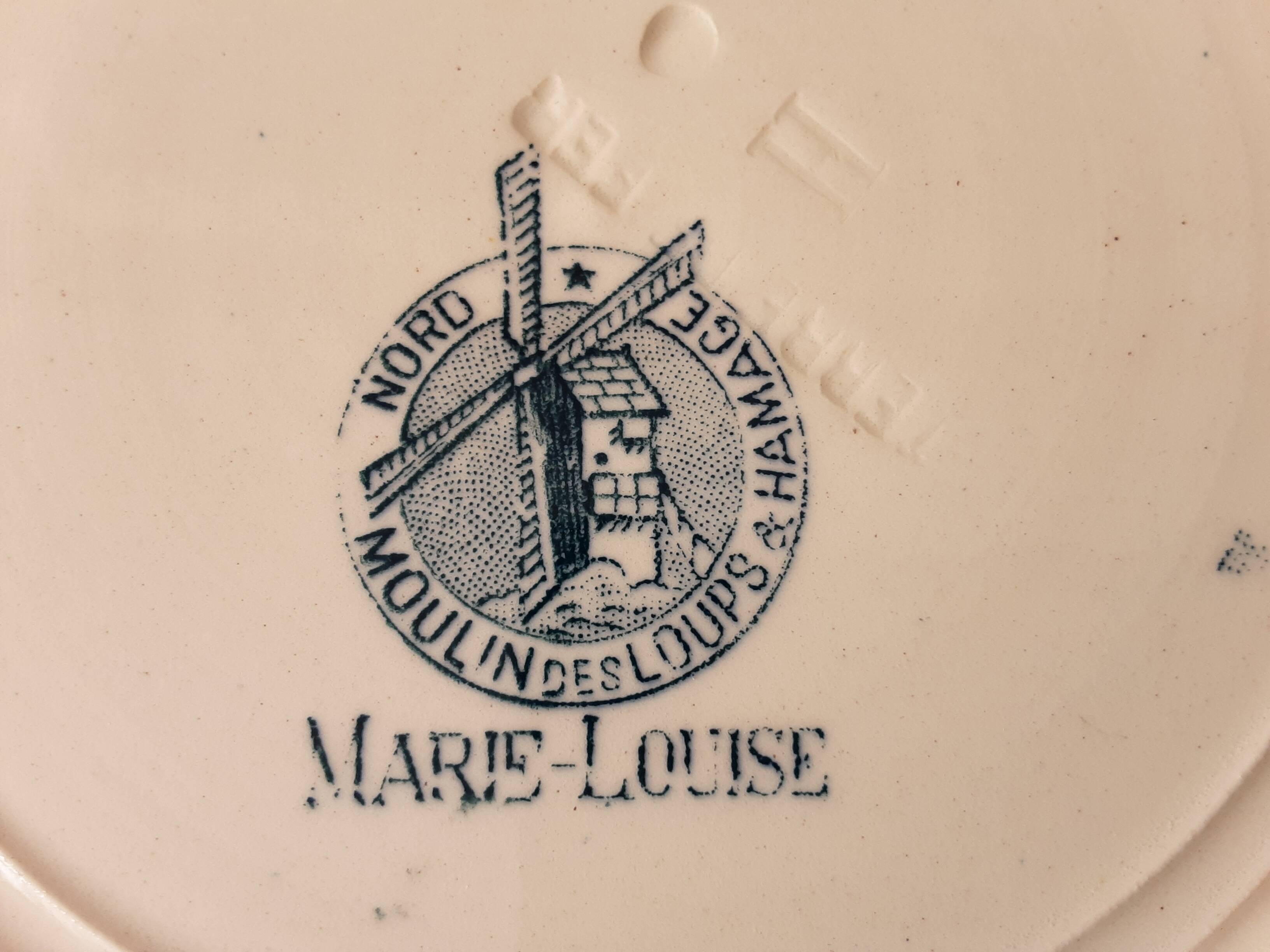 Set of 2 Moulin des loups Matrie Louise soup plates