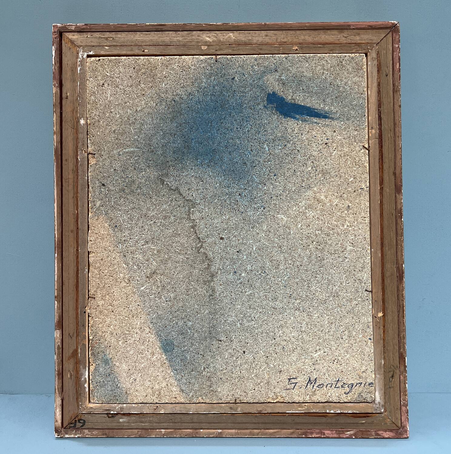 Cubist painting 1950 signed S. Montegnie