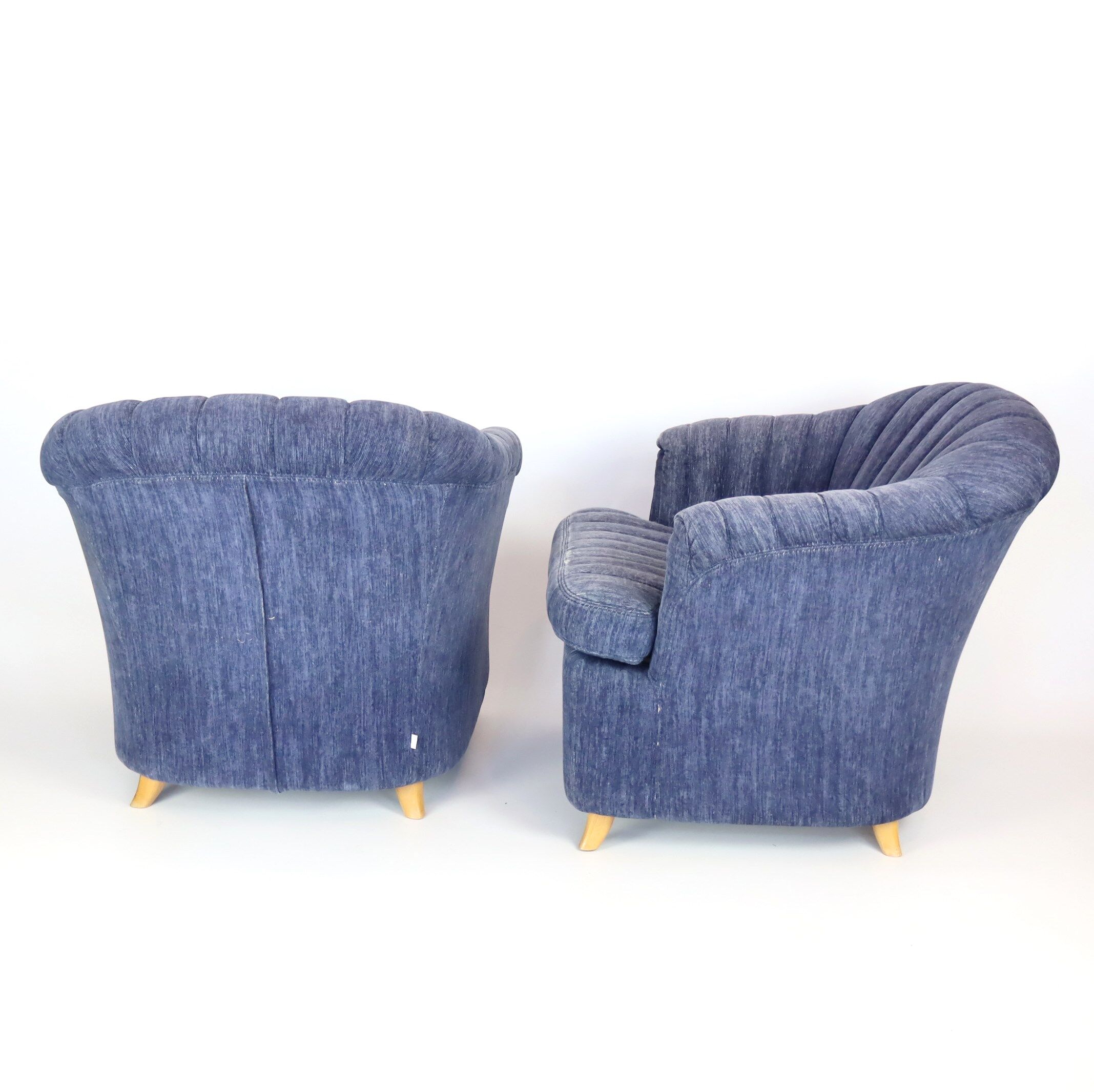 Pair of velvet armchairs "dux"