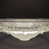 Signed EZAN France Frosted & Clear Glass Icicle Shades - Art Deco Lighting