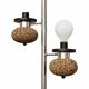 Rare double voltage lamp, cork spheres, Germany 60s