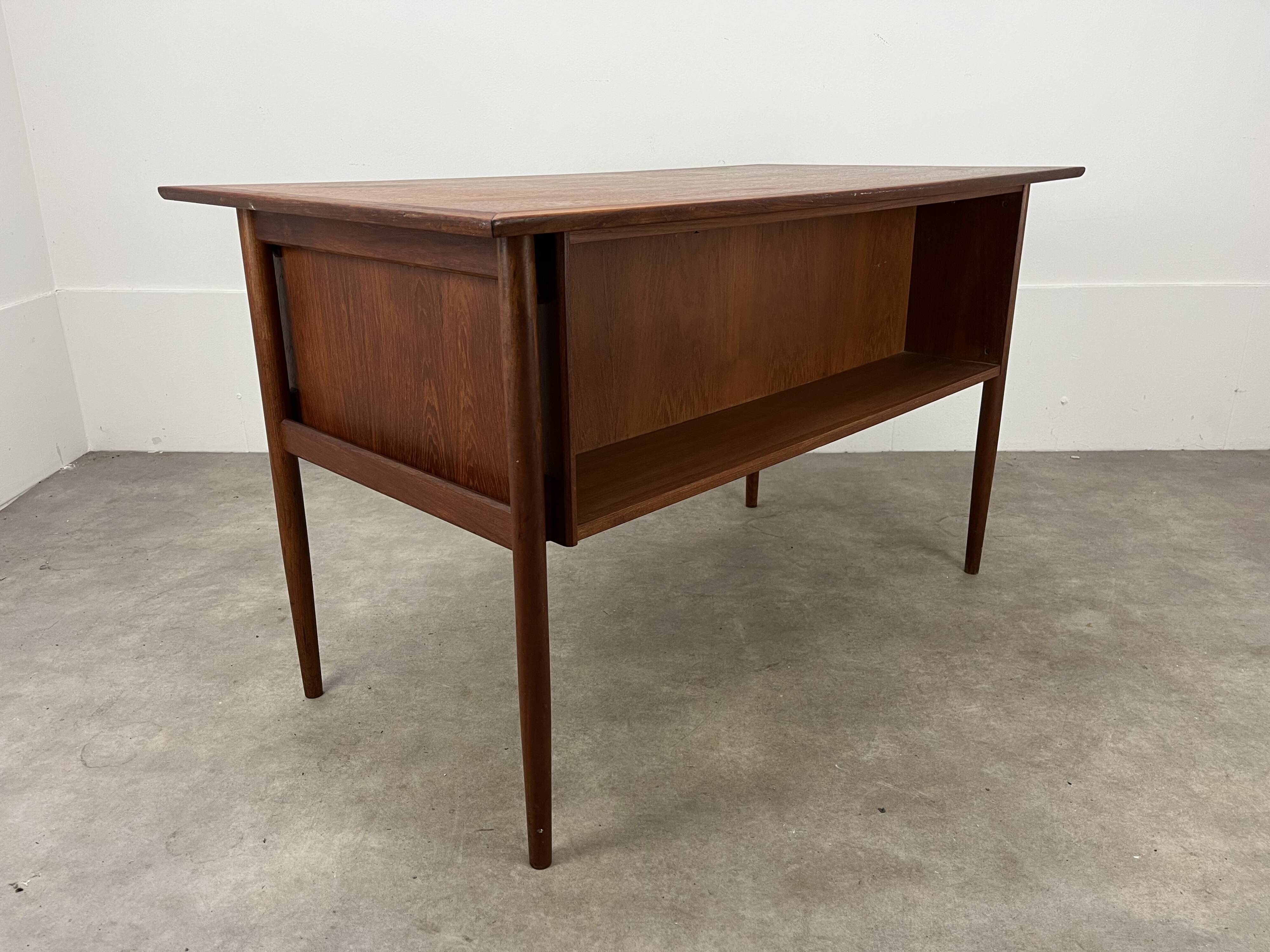 Scandinavian double-sided desk, teak, 1960s