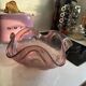 Pink Murano blown glass fruit bowl