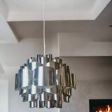 Mid Ventury Modern silver Danish hanging lamp