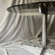 Round designer dining table in metal and smoked glass, Roche Bobois 1970