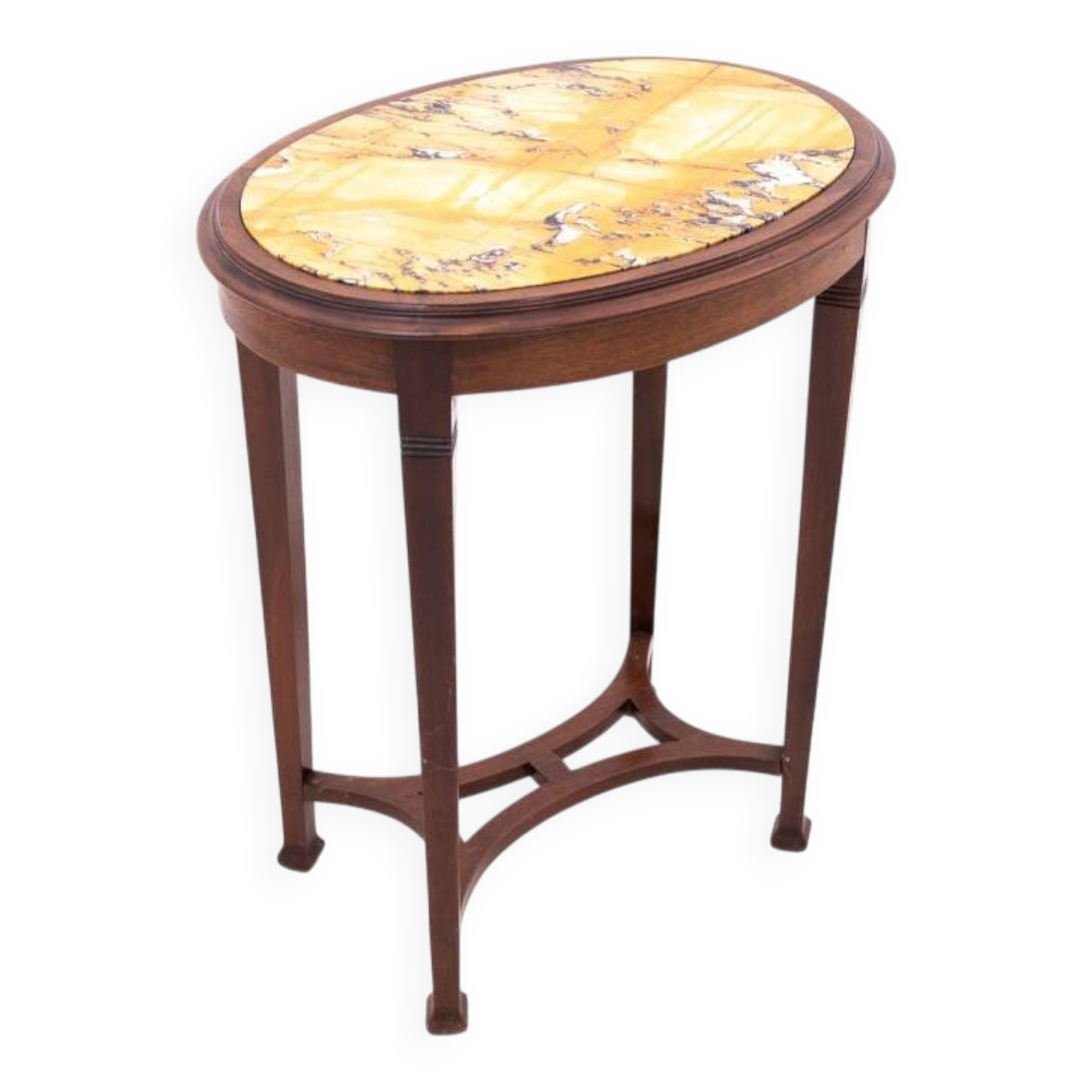 Table basse Art Nouveau à plateau en marbre, France, vers 1920.