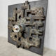Vintage brutalist ceramic wall sconce lamp Brakelman & Becker 'Sculpture'