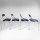 Set of Four Vintage Chromed Dining Chairs, Faux Leather, Italy, 1970