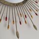 Metal sun mirror, vintage French, 44 cm
