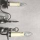 2 Wall Sconces Candle Holders Antique Style - Satin Nickel Metal - E14 Socket