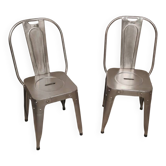 Pair of industrial metal chairs