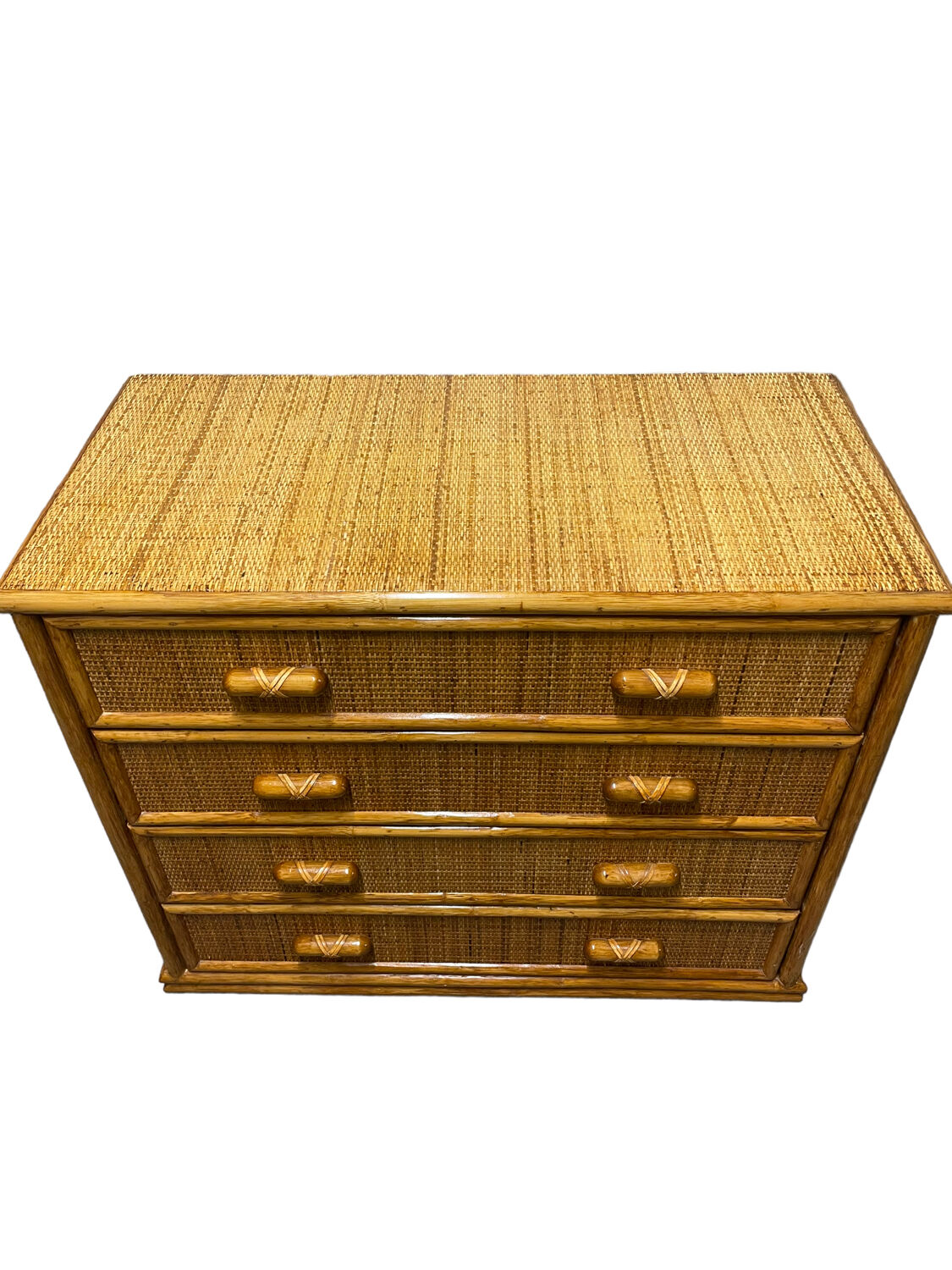 1970s rattan chest of drawers