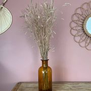 Amber glass vase bottle