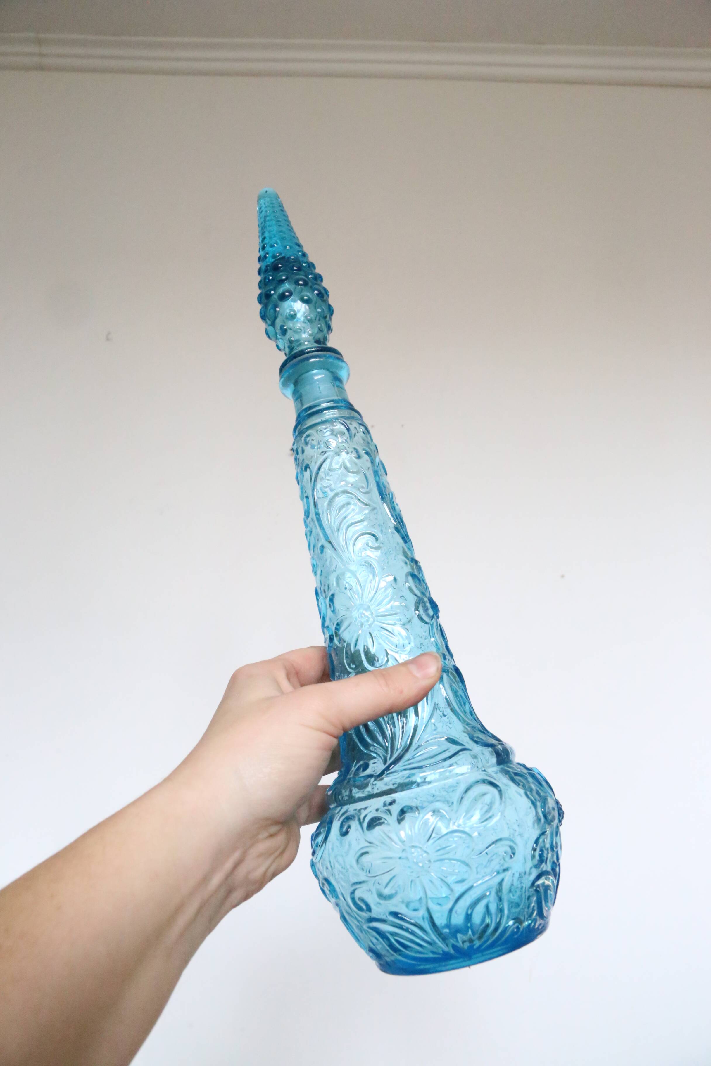 Empoli carafe, made in Italy, blue, vintage 60s