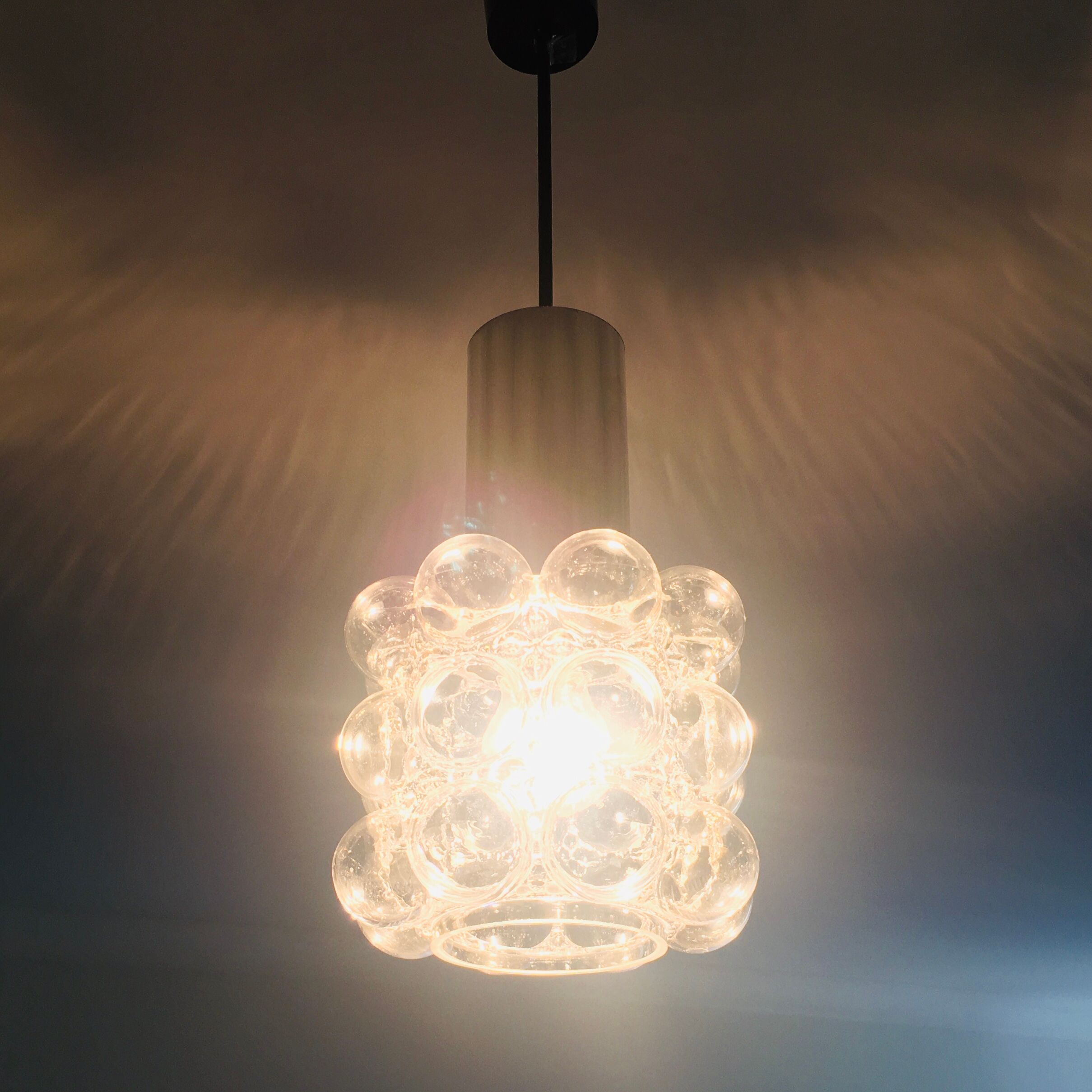 Bubble glass pendant By Helena Tynell For Limburg, Germany, 1960s