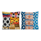 Set of 2 vintage ikat cushion covers 51x51 cm