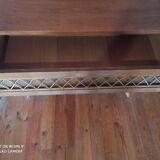 Dresser in blond wood and rattan 50s