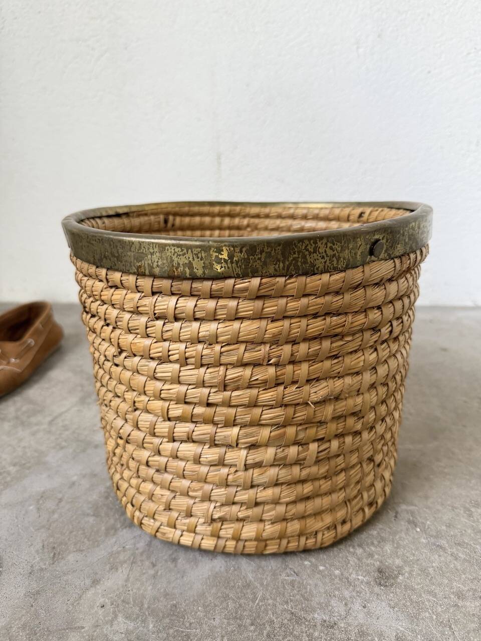 Rattan basket 1970, Italy
