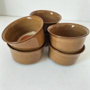 6 Denby stoneware ramekins with mushroom design - 1970s