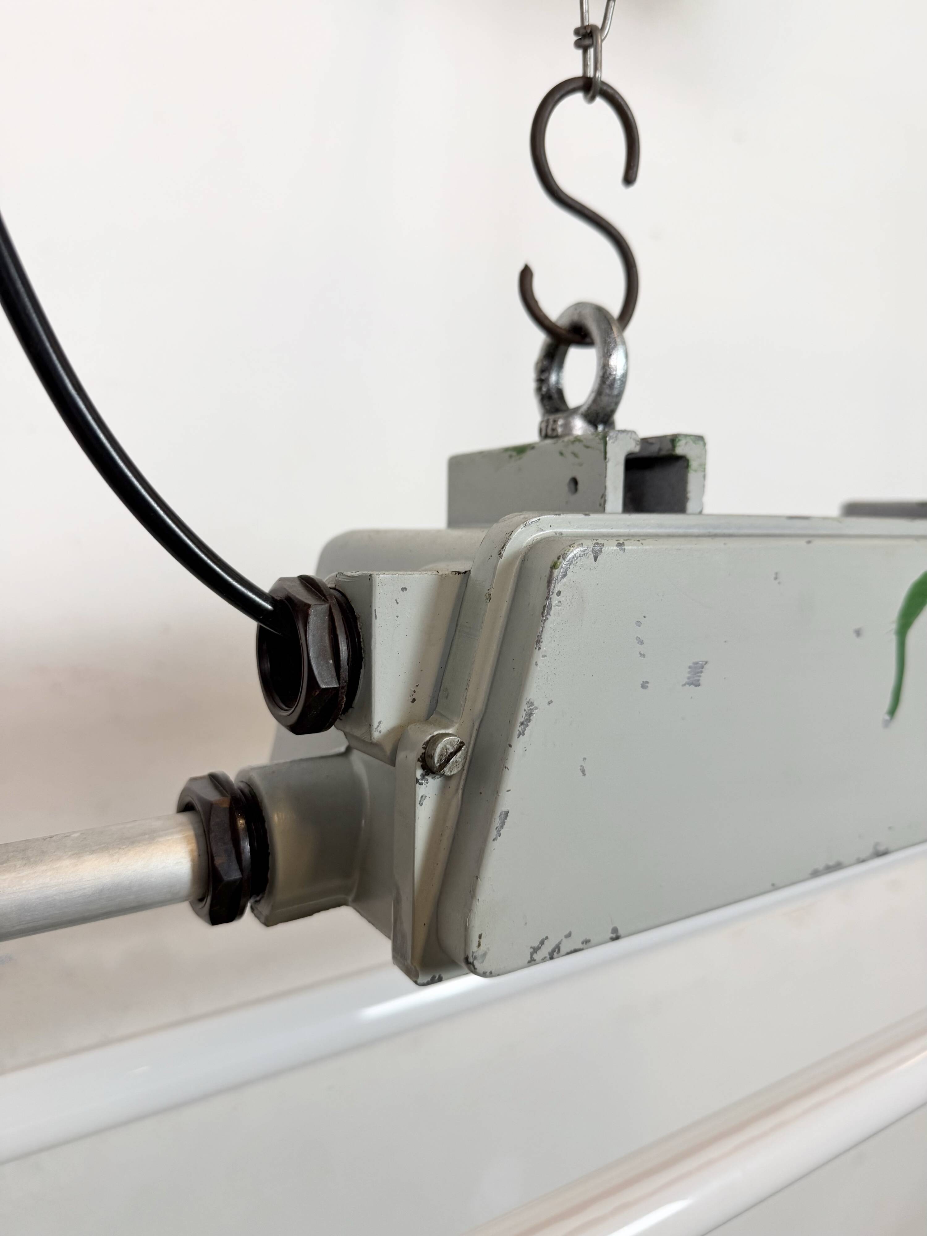 Industrial Grey Tube Light from Elektrosvit, 1970s