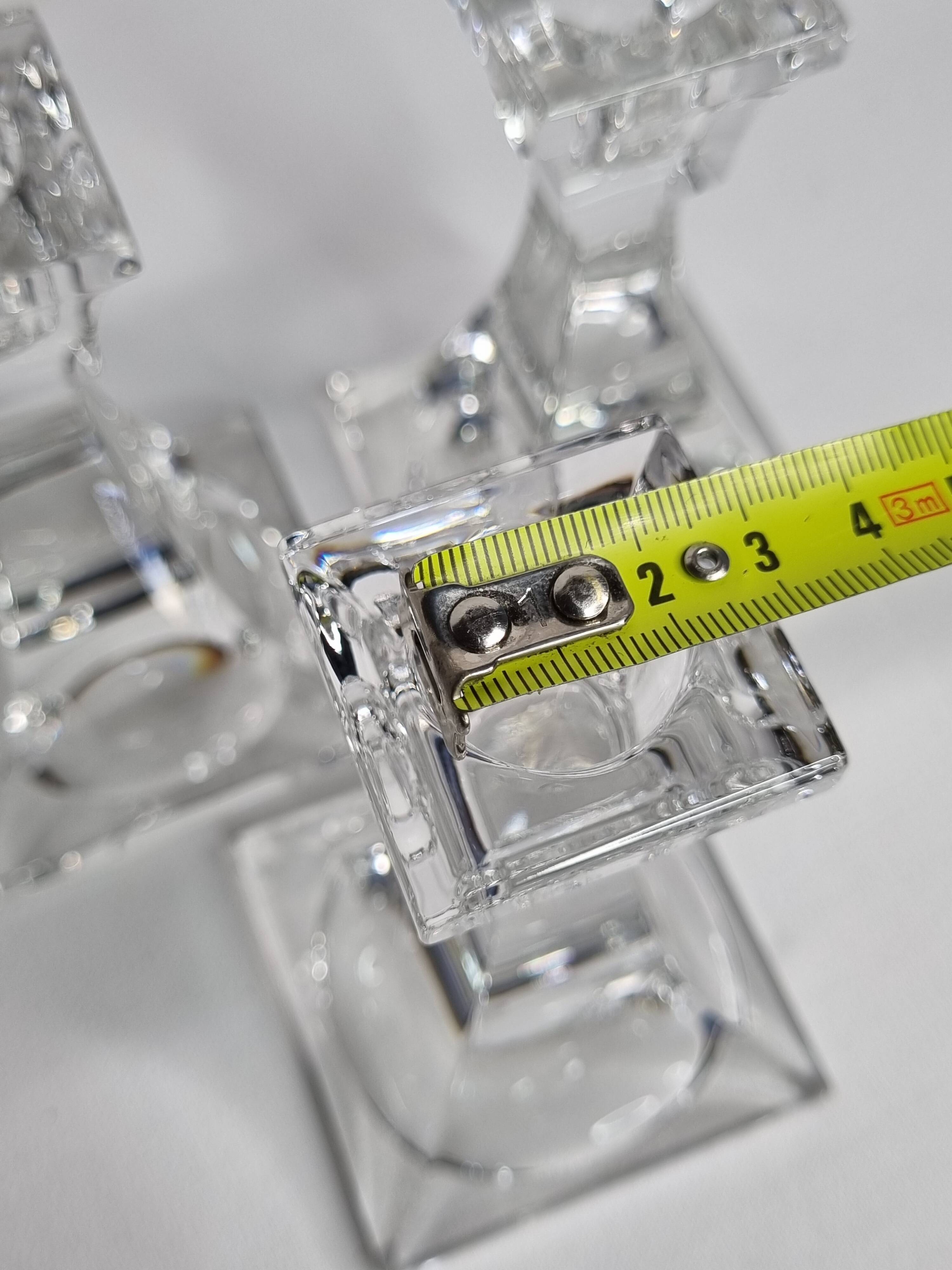 Set of 3 Villeroy & Boch Crystal Candle Holders - 11 cm, Engraved