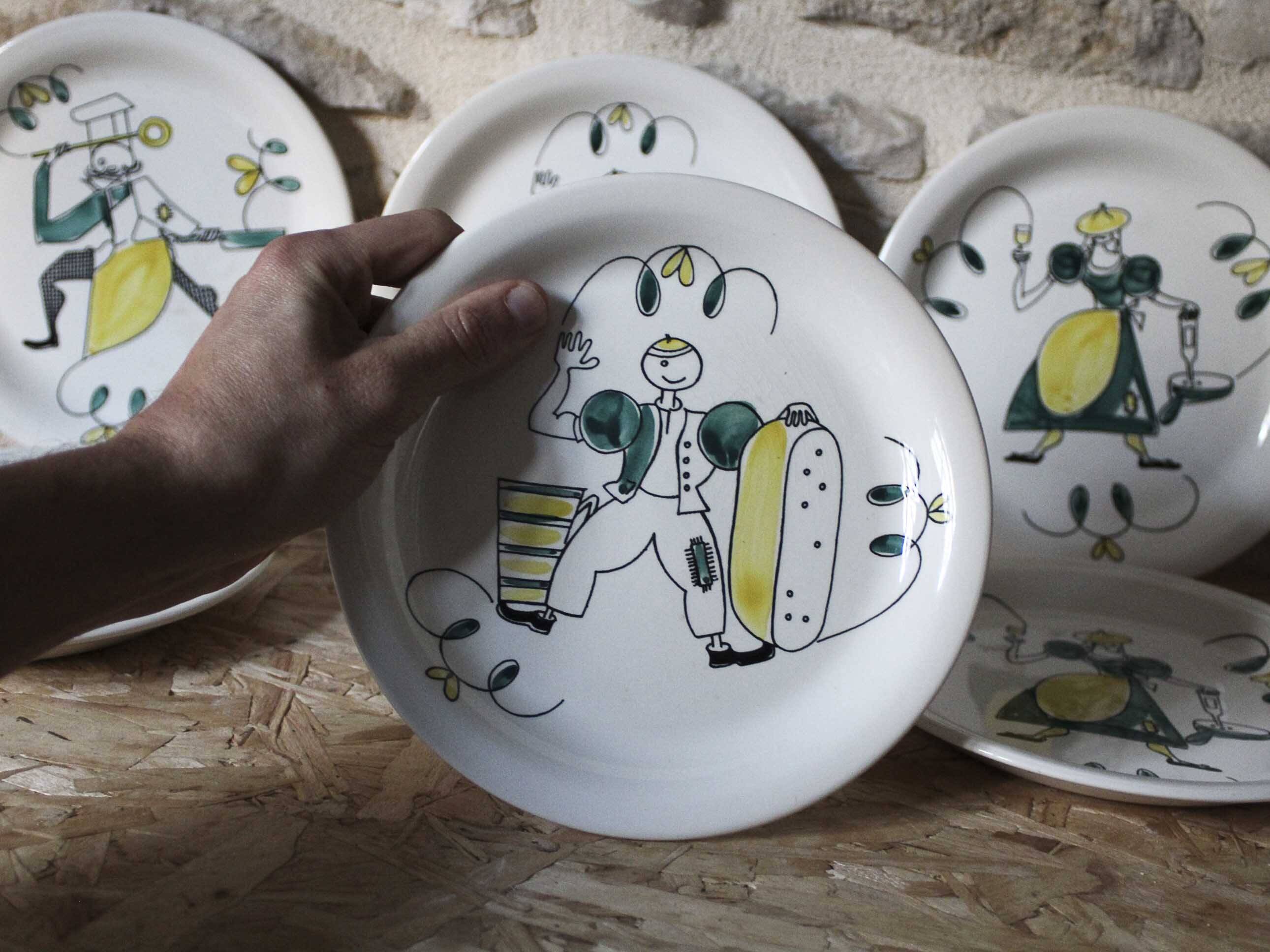 Lot de 6 assiettes en céramique Stavangerflint Norvège