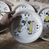 Set of 6 ceramic plates Stavangerflint Norway