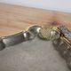 Vintage silver and gold metal serving tray – Grape cluster decoration – 36 cm
