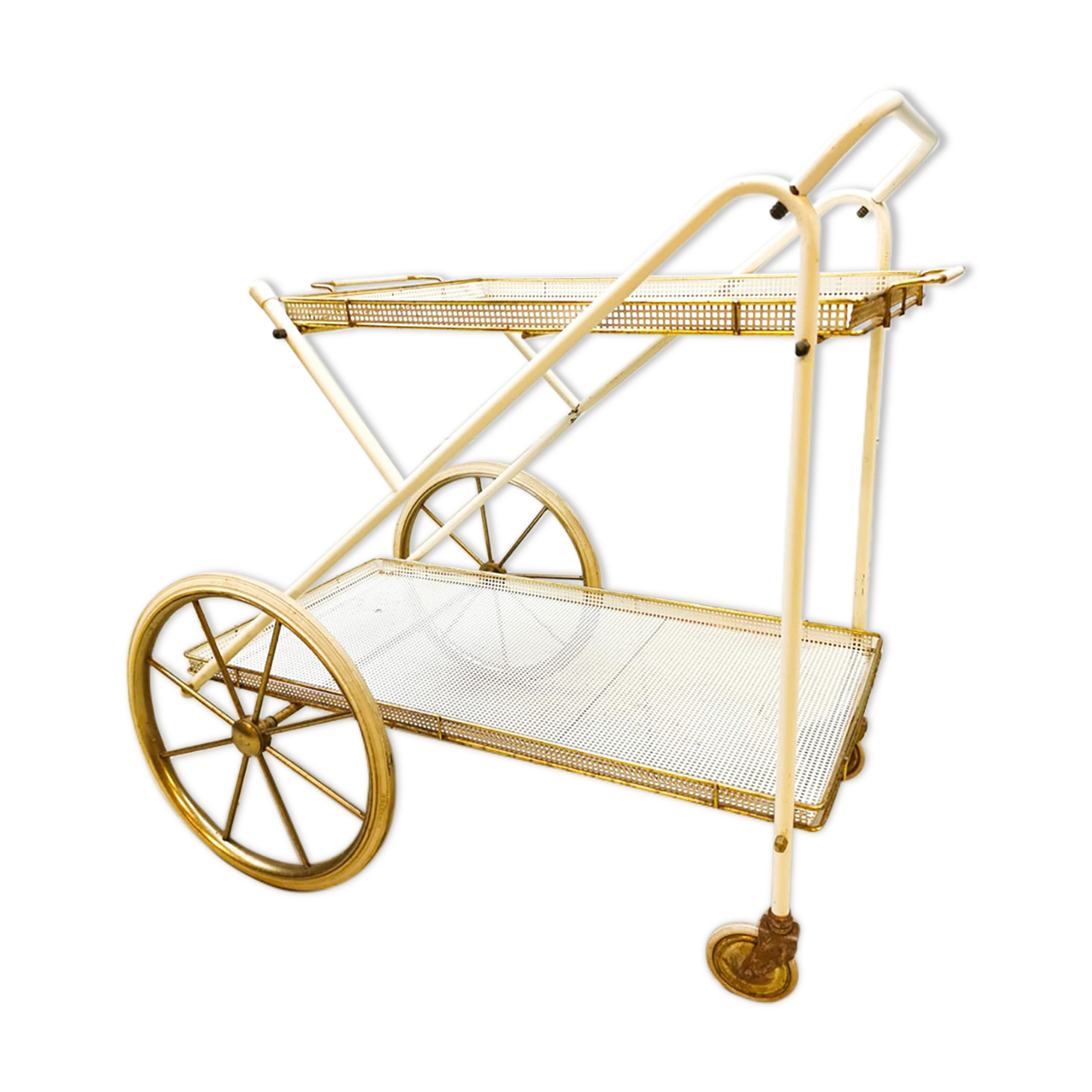 Midcentury vintage brass & steel trolley 'italian chique'