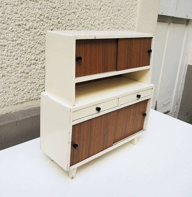 Old Miniature Doll Kitchen Buffet