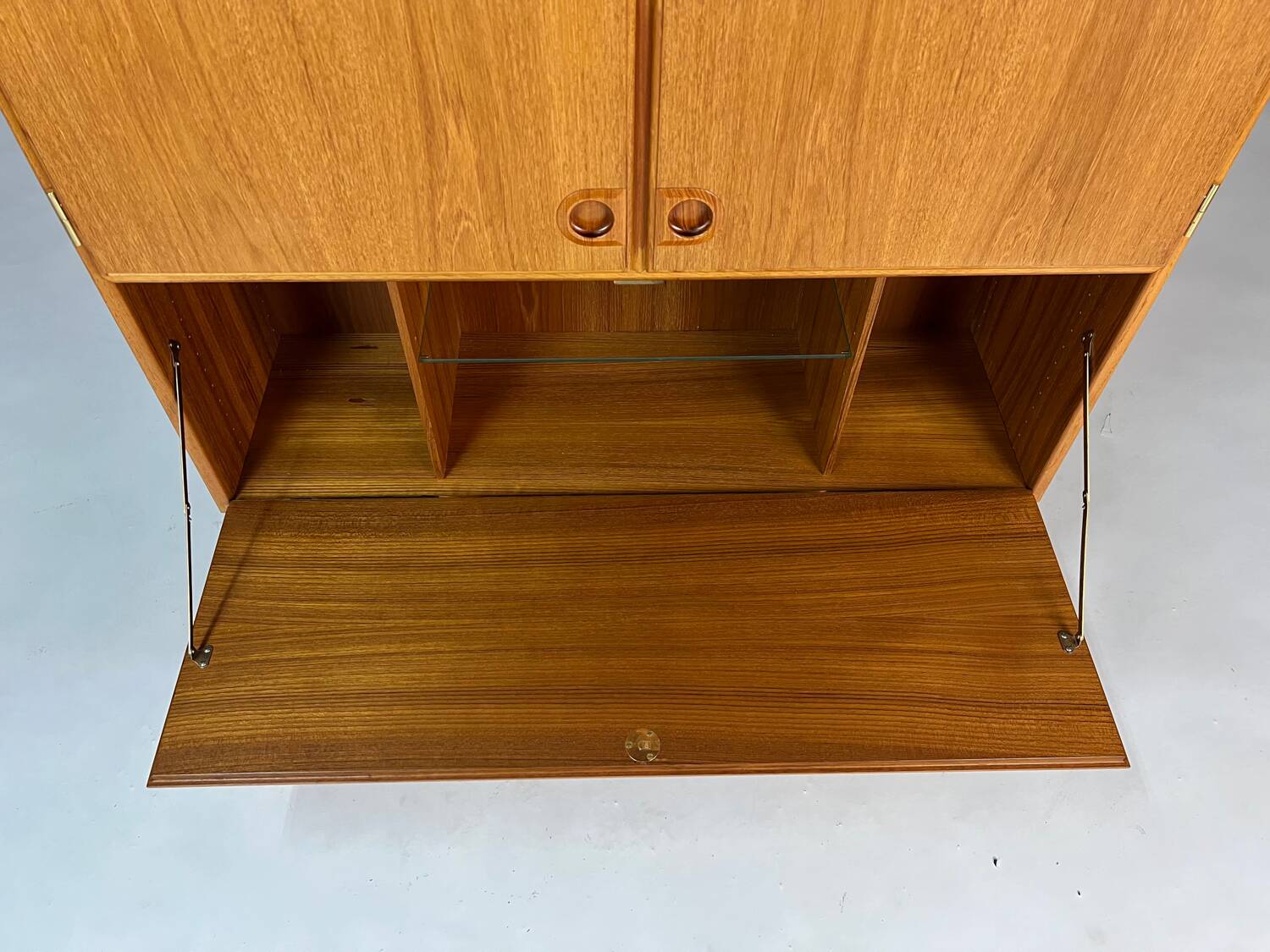 Vintage teak highboard cabinet shelf 70s Danish design