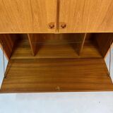 Vintage teak highboard cabinet shelf 70s Danish design