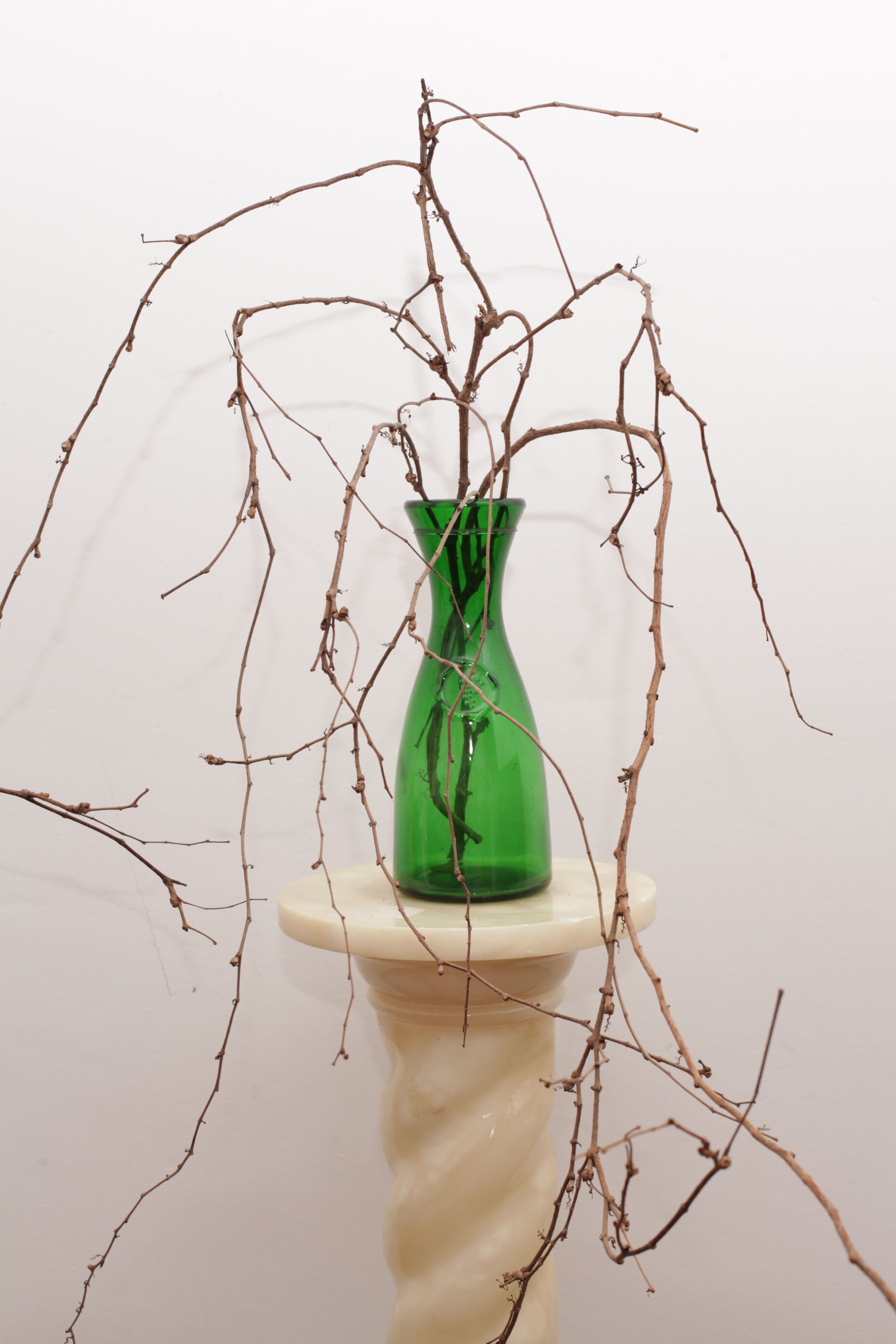 Glass carafe or vase with medallion