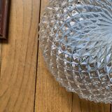 Vintage 1970s clear glass wall/ceiling light