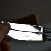 24 TABLE & DESSERT KNIVES SILVER METAL GOLDFORFER FRIONNET FRANCOIS LOUIS XV
