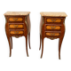 Louis XV bedside tables with floral marquetry