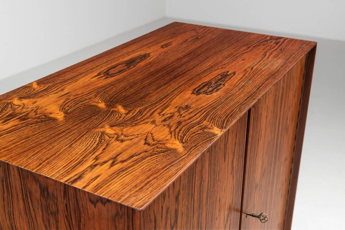 Illum Wikkelso bar cabinet in rosewood C. F. Christensen Denmark 1960
