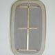 beautiful 1950's mid century modern WALL MIRROR wire mesh frame and brass