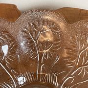 East German (GDR, probably Lausitzer) Crystal Glass Serving Bowl with Tree Motif