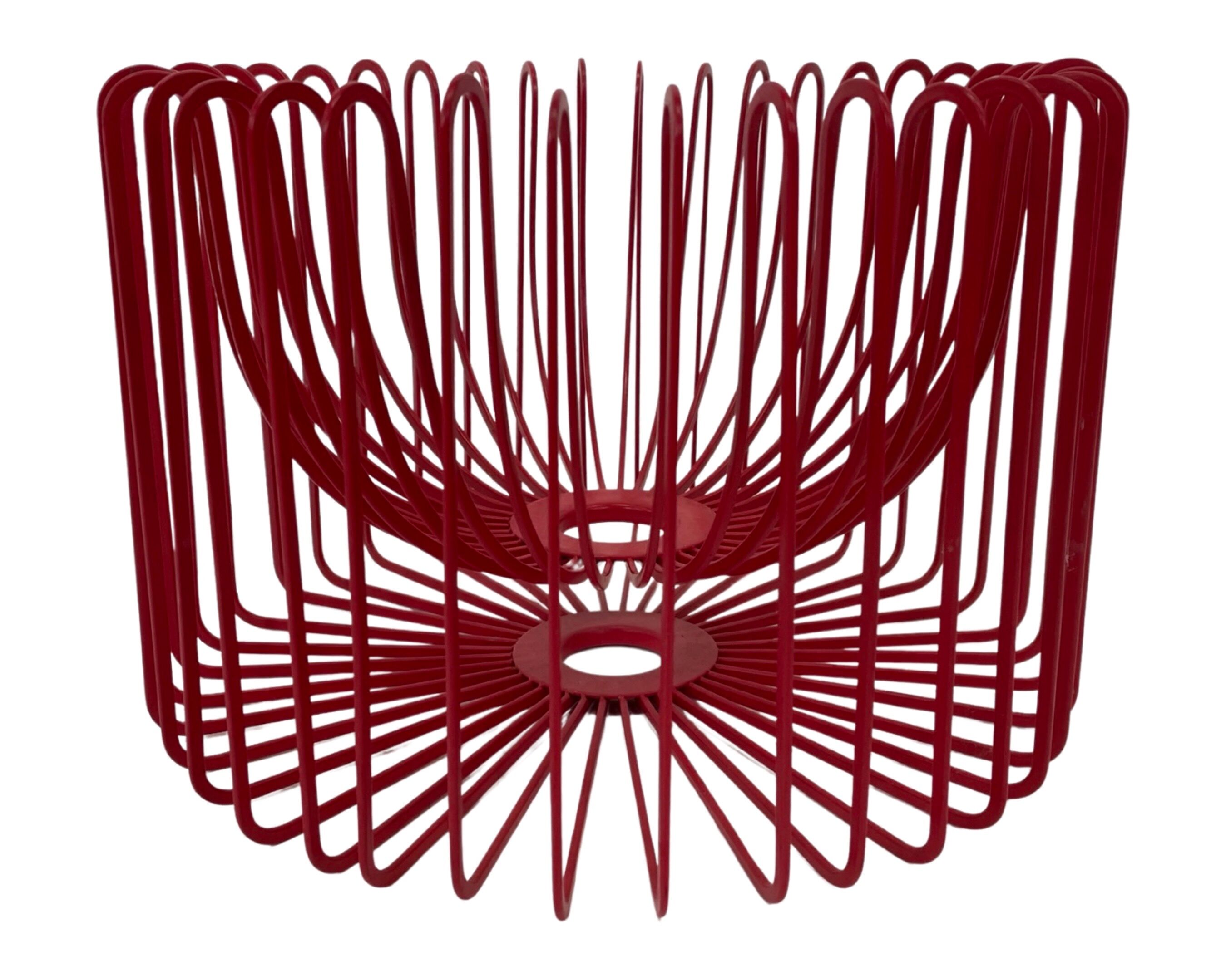 Ehlén Johansson for Ikea - metal red 'Trådig' fruit bowl basket