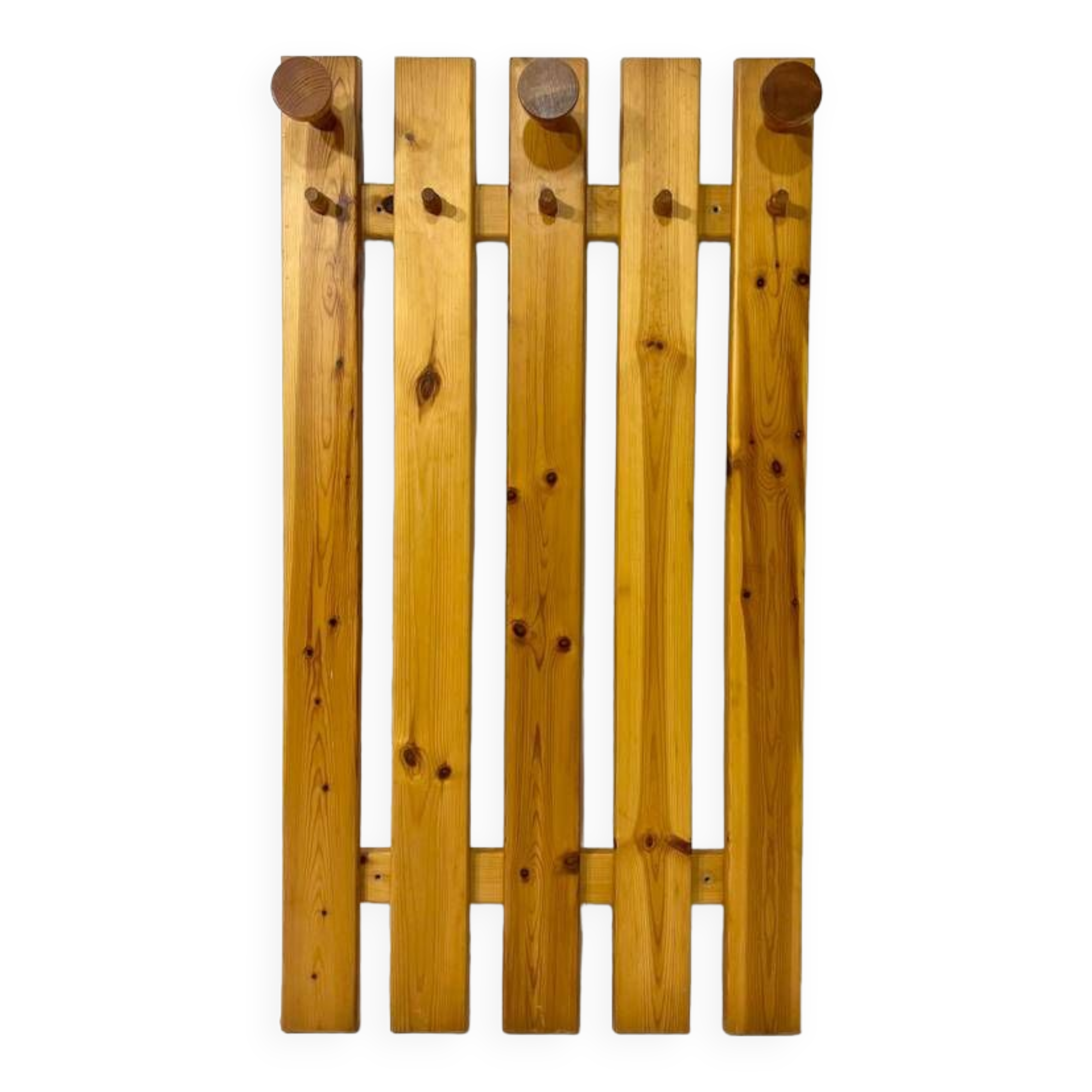 Vintage wall coat rack in solid pine