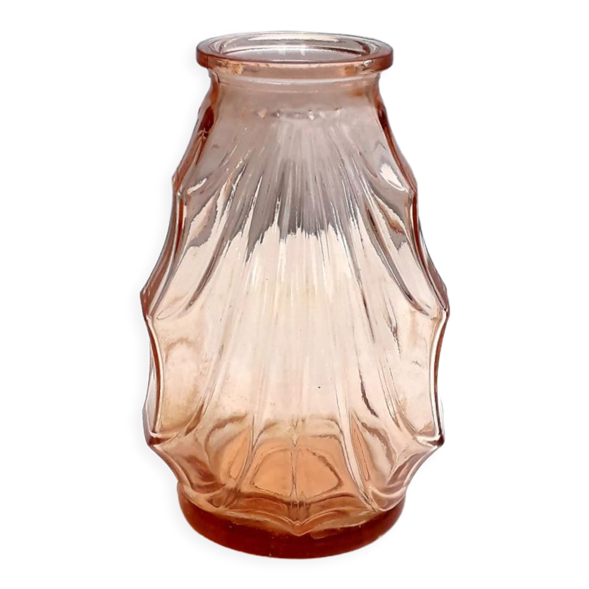 Art Deco vase in pink glass 1940-50
