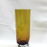 Vase en cristal orangé