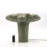 Organic sculptural accent lamp in green ceramic