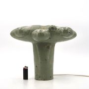 Organic sculptural accent lamp in green ceramic