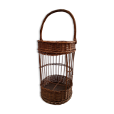 Bottle holder, mini bar, vintage wicker
