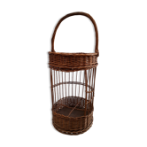 Bottle holder, mini bar, vintage wicker