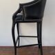 Tall black leather bar chair